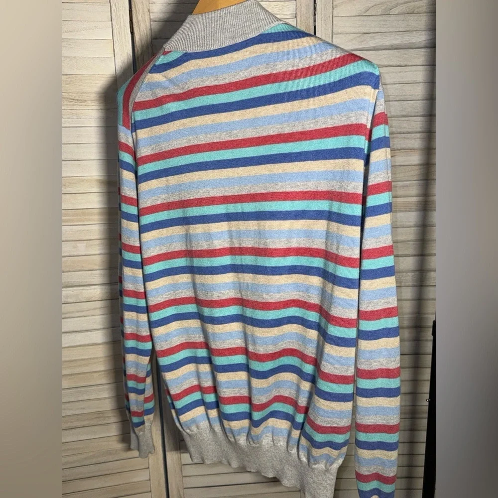 Peter Millar Crown Soft Striped Quarter-Zip Sweater - Pima Cotton Silk Cashmere